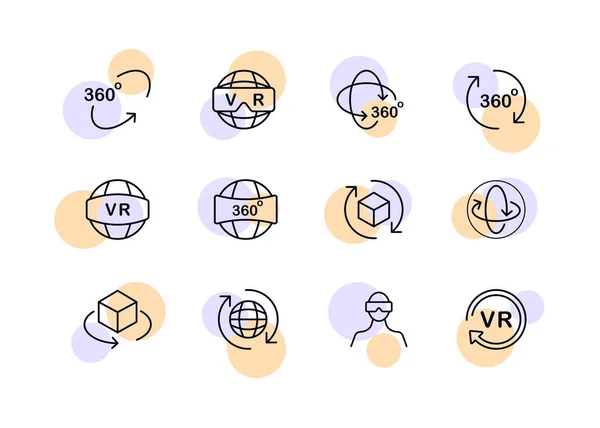 Icône Metaverse Verre Casque Développement Applications Planète Avec Texte Flèche — Image vectorielle