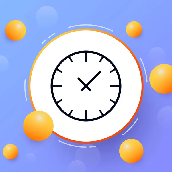 Clock Line Icon Watch Planning Plan Hour Minute Hand Schedule — Vector de stock