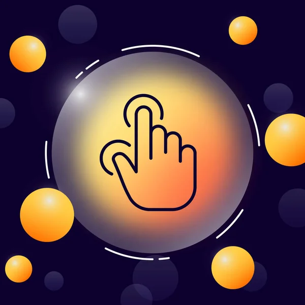Hand Pushing Button Line Icon Touch Screen Control Gestures Push — 스톡 벡터