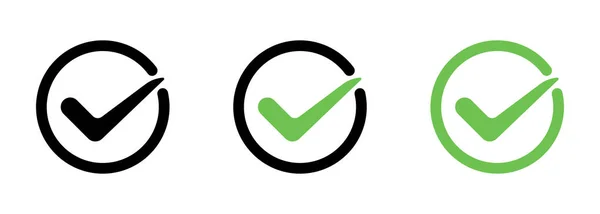 Check Marks Set Icon Tick Checkbox Flag Right Correct Answer — Image vectorielle