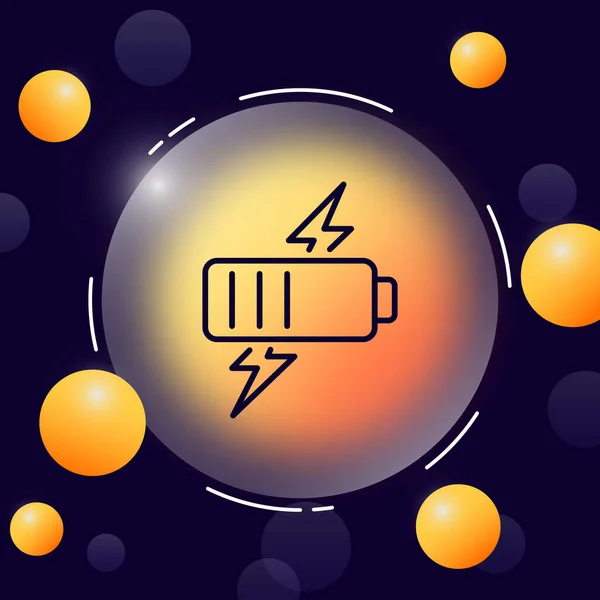 Battery Level Line Icon Charge Fast Percent Lightning Electricity Electrical — Vetor de Stock