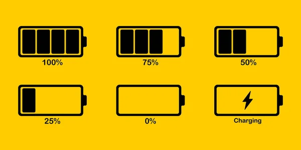 Battery Charge Percent Set Icon Full Charged Fast Carging 100 — Vector de stock