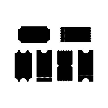 Biletler vektör illüstrasyonu. Seyahat kartı, geçiş kartı, performans, sinema, tiyatro, sirk, halka açık yer, sergi, konser. Yönetmelik konsepti. İş ve Reklamcılık için vektör satırı simgesi.