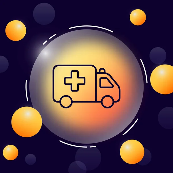 Ambulance Line Icon Car Doctor Paramedic Cross Firs Aid Help — Image vectorielle