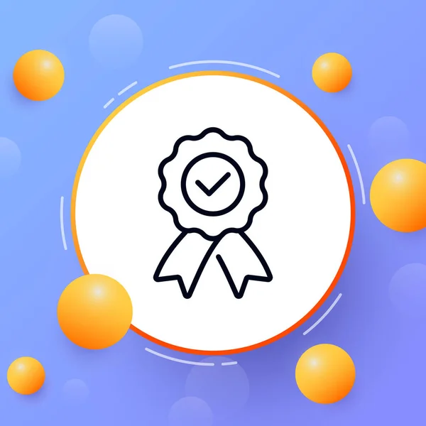 Award Badge Checkmark Line Icon High Quality Mark Approwed Approval — Stockový vektor