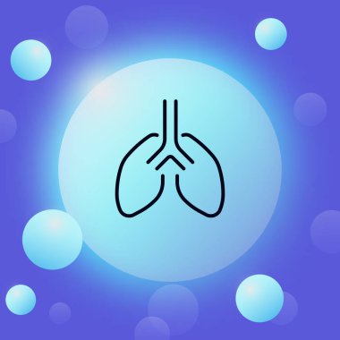 Lungs line icon. Internal organs, inflammation, bronchitis, pneumonia, cough, breathe, oxygenate the blood, prescription, healthy. Healthcare concept. Glassmorphism. Vector line icon for Business.