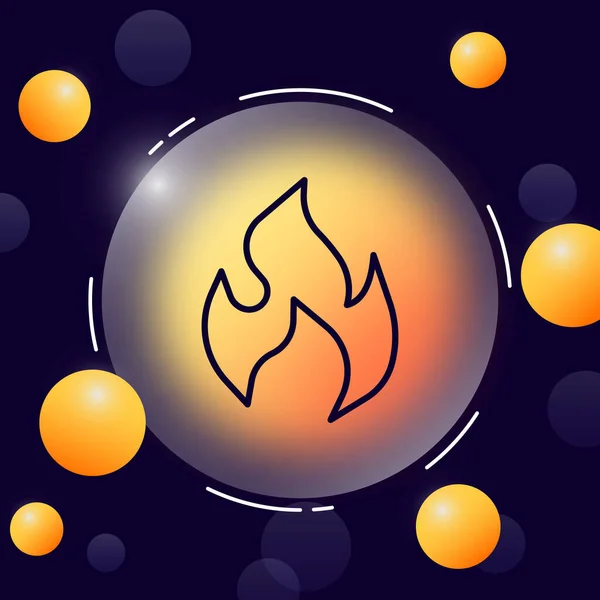 Fire Line Icon Hot Light Warm Flame Silhouette Bonfire Emoticon — Vettoriale Stock