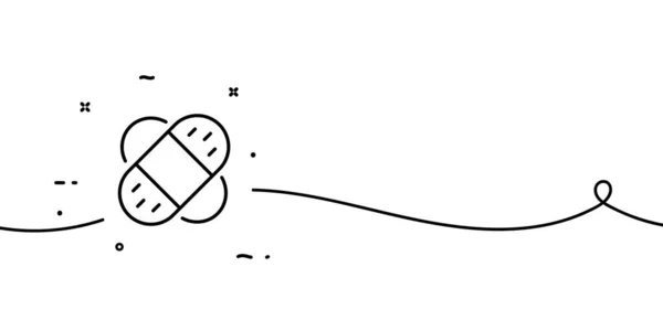 Піктограма Лінії Довідки Діапазону Латка Клейка Штукатурка Приклеювання Рана Подряпина — стоковий вектор