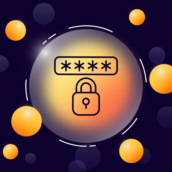 Password Lock Line Icon Personal Data Protection Private Information Safety — Stockový vektor