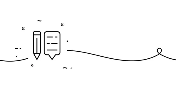 Note Speech Bubble Pencil Line Icon Write Article Review Feedback — Archivo Imágenes Vectoriales