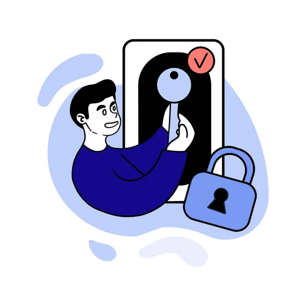 Vektor Gezeichnete Illustration Des Sicherheitssystems Des Telefons Persönlicher Datenschutz Grafischer — Stockvektor