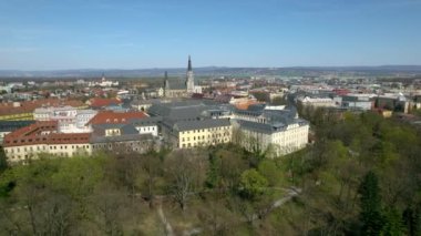 Olomouc, Olomouc Bölgesi, Çek Cumhuriyeti. Hradisko Manastırı 'nın hava görüntüsü. Olomouc. Çek Cumhuriyeti.