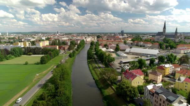 Prachtig Uitzicht Historische Toeristische Olomouc Stad Waar Veel Huizen Zien — Stockvideo