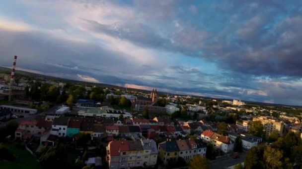 Stad Svitavy Tsjechië Met Familiehuizen Onroerend Goed Een Stedelijke Locatie — Stockvideo