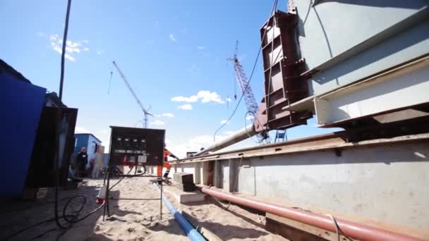 Construcción Del Puente Por Método Deslizante — Vídeos de Stock