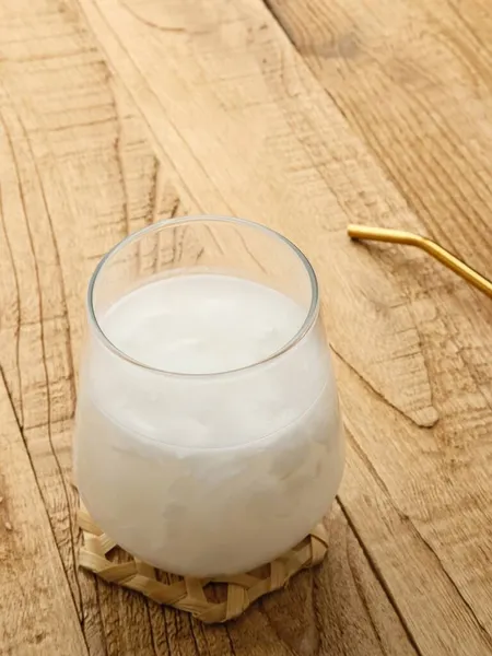 Kelapa Muda Jonge Kokosijs Indonesische Populaire Drank Vooral Voor Het — Stockfoto