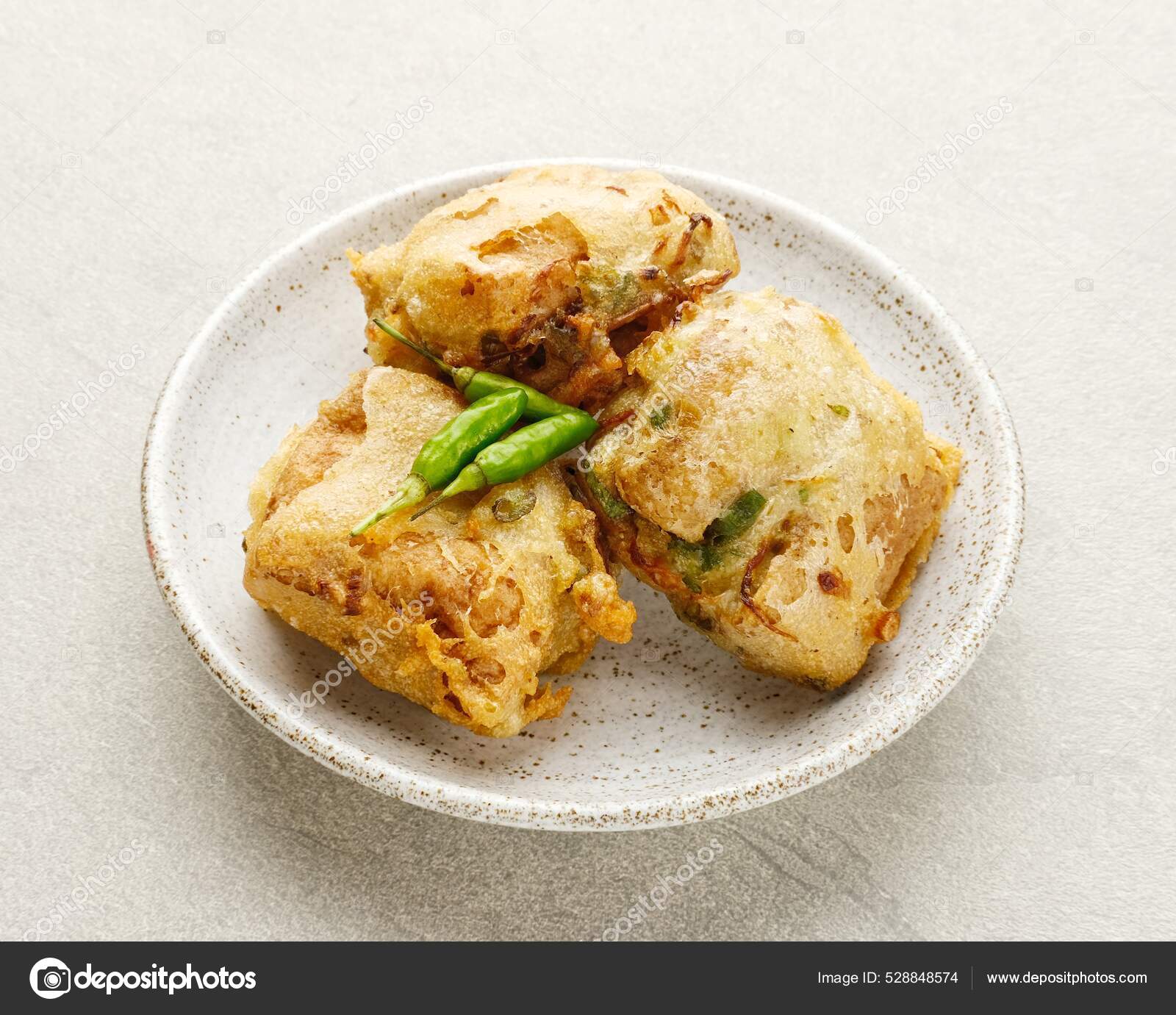Deep Fried Stuffed Tofu Chopped Mixed Vegetables Called Tahu Isi Stock