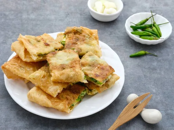 Martabak Martabak Telor Martabak Telur Savory Pan Fried Pastry Stuffed — Stock Photo, Image