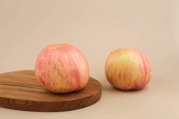 Apel Fuji Fuji Apple Frutas Saudáveis Contêm Fibra Vitamina Espaço — Fotografia de Stock