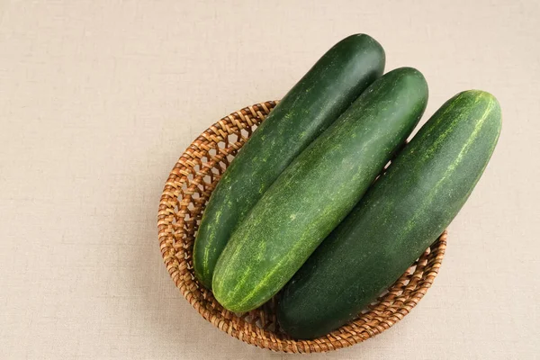 Frische Und Gesunde Gurken Nahaufnahme Selektives Fokusbild — Stockfoto