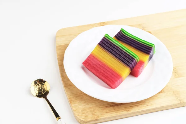 Kue Lapis Kue Pepe Rainbow Sticky Layer Cake Indonesia Traditional — 图库照片