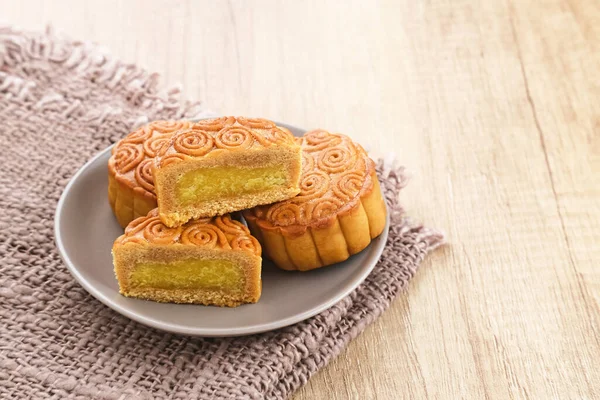 Moon Cake Traditional Chinese Snack Popular Mid Autumn Festival — 스톡 사진