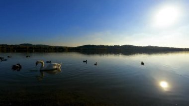 Varese Gölü 'ndeki Sunset manzarası - 5K