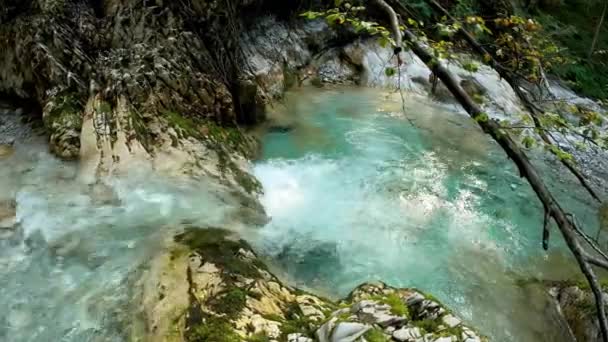 Alpenlandschap Met Torrent Turquoise Water — Stockvideo