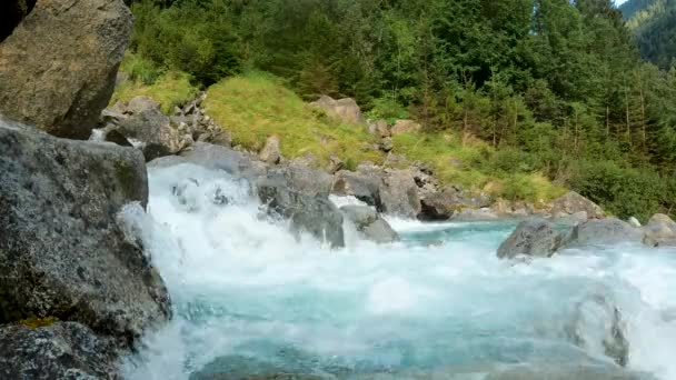 Alpine Landschaft Mit Klarem Wasser — Stockvideo