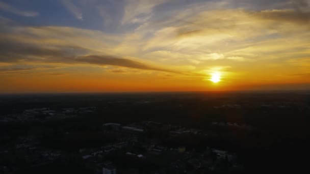 Luchtdrone Landschap Bij Zonsondergang Bij Cascina Elisa — Stockvideo