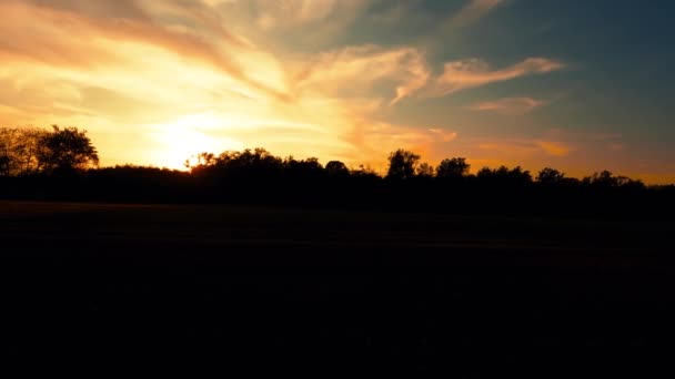 Видовищний Панорамний Вид Захід Сонця — стокове відео