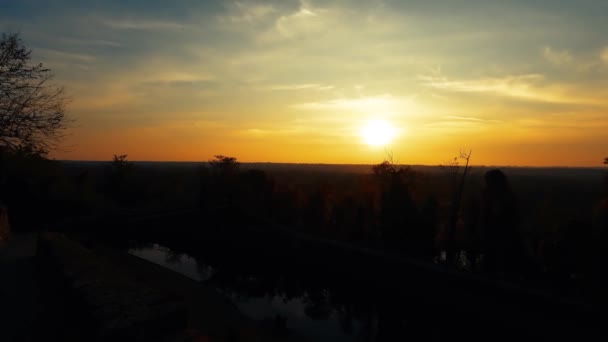 Paisagem Pôr Sol Praça Panorâmica Tornavento Itália — Vídeo de Stock