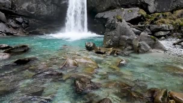Drohne Aus Der Luft Landschaft Casina Muta Wasserfall — Stockvideo