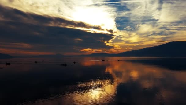 Spectacular Landscape Sunset Lake — стоковое видео