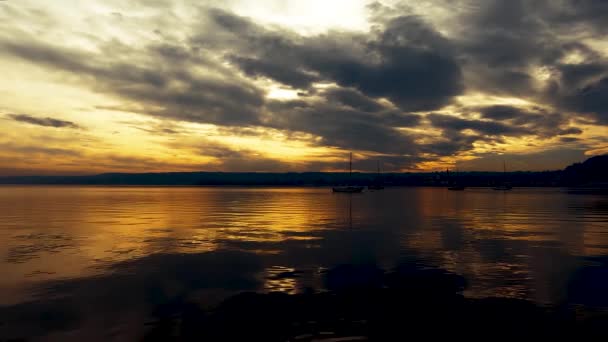 Landscape Sunset Lake Maggiore — стоковое видео