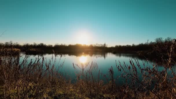 Timelapse Sunset Lake — стокове відео