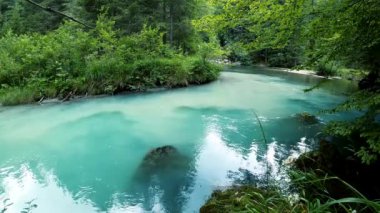 Alpine Landscape on the Turquoise River of Amola