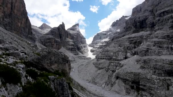 Drone Aereo Paesaggio Nelle Dolomiti Tuckett 2700 — Video Stock