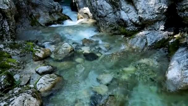 Drone Aérien Paysage Dolomite Sur Ruisseau Avec Canyon — Video