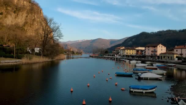 Paisagem Relaxante Lago Lugano — Vídeo de Stock