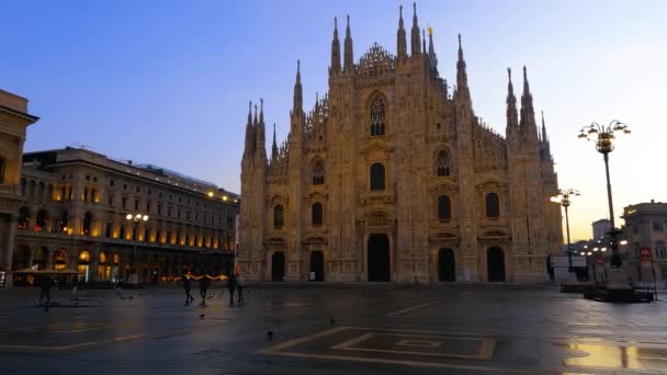 Paisagem Manhã Duomo Milão — Vídeo de Stock