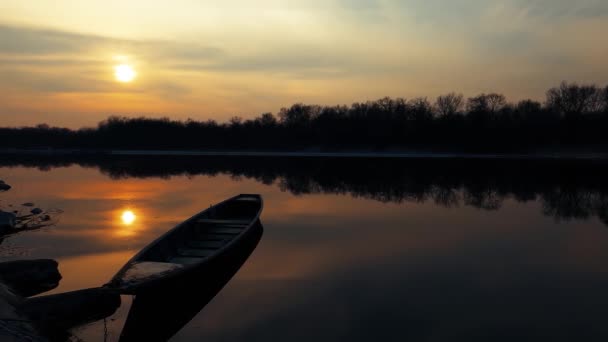 Весняний Ландшафт Сансет Річці — стокове відео