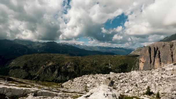 Итальянские Пейзажи Доломитовых Альпах Такетт 2400 Метров — стоковое видео
