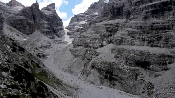 Drone Lotnicze Krajobraz Alpejski Dolomitów Tuckett Włochy — Wideo stockowe
