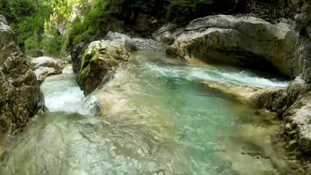 Paysage Alpin Sur Les Dolomites Avec Ruisseau Eau Cristalline — Video