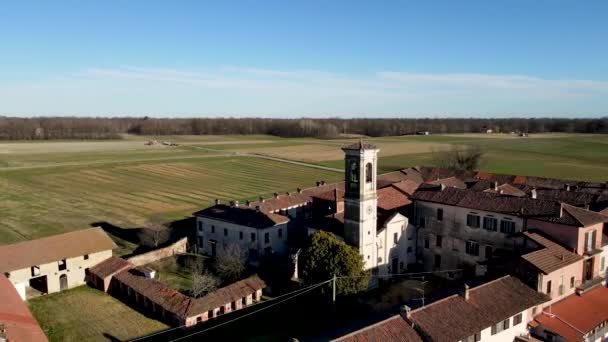 空中ドローン イタリアの田舎の風景 — ストック動画
