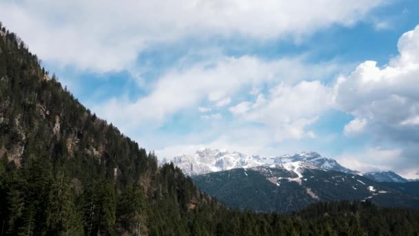 Luchtdrone Alpenlandschap Dolomieten — Stockvideo