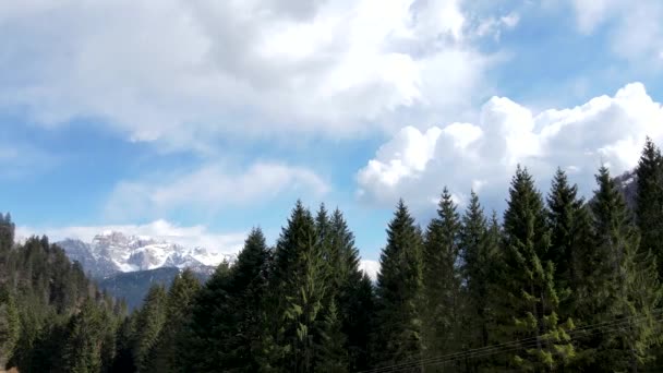 Drone Aereo Paesaggio Alpino Nelle Dolomiti Italiane — Video Stock
