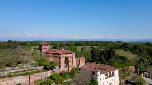 Drone Aéreo Paisaje Castillo Medieval — Vídeo de stock