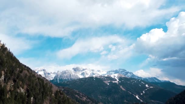 Drone Aéreo Paisaje Alpino Los Dolomitas — Vídeo de stock